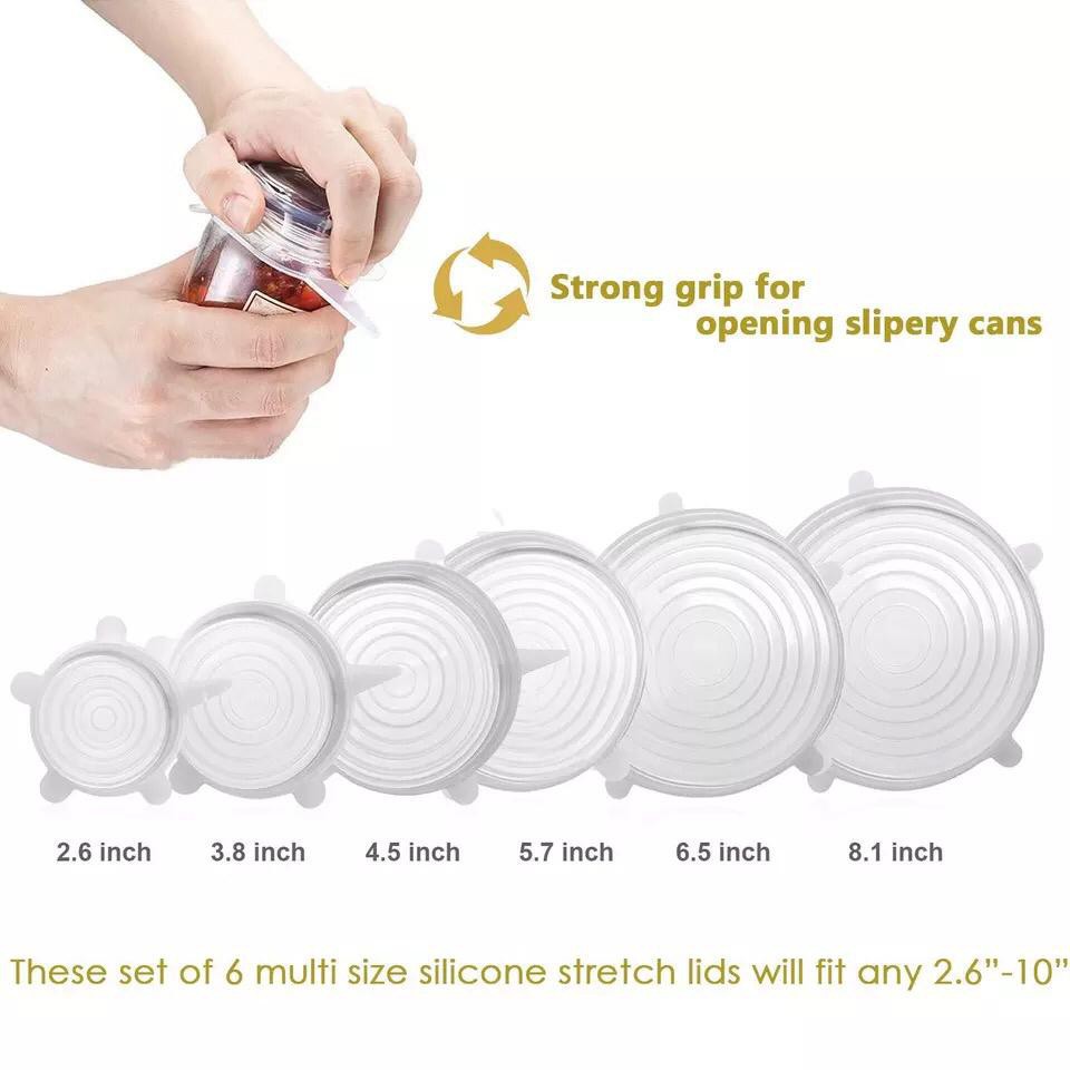 6in1 Silicone Food Cover Stertch Bowl Lid Silikon Penutup Makan