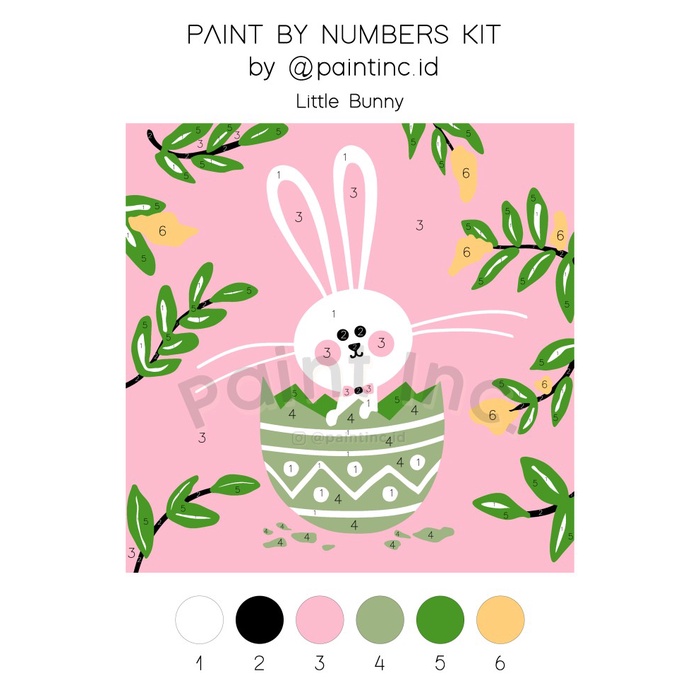 

(TERLARIS) Paint by Numbers Kit: Little Bunny | Paint Inc. ID | Painting Kit - Tanpa Kuas