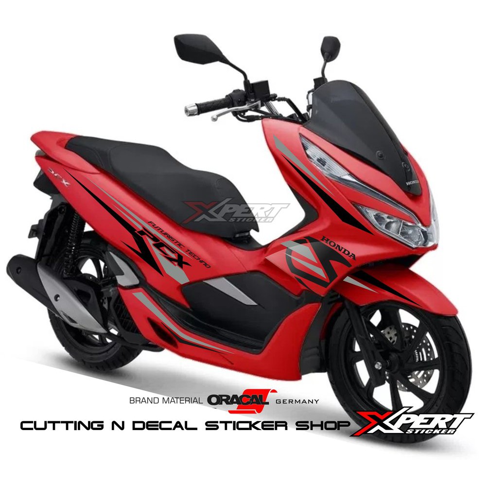 STICKER CUTTING HONDA PCX STIKER PCX VARIASI PCX STRIPING PCX MERAH