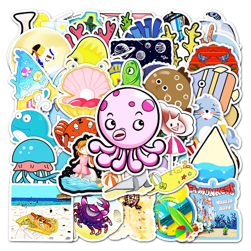 Zhang Haiyang INS kartun gaya grafiti stiker laptop bagasi mobil dekoratif stiker