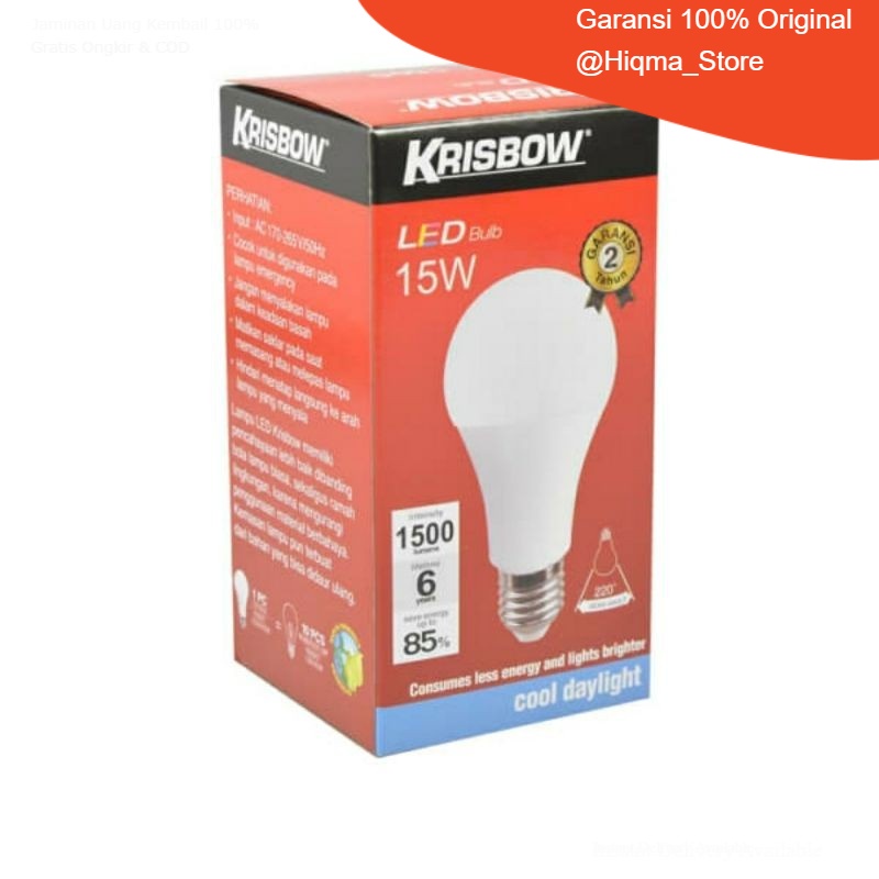 Krisbow Bohlam Led 15 Watt, 20 watt putih dan kuning / Lampu LED