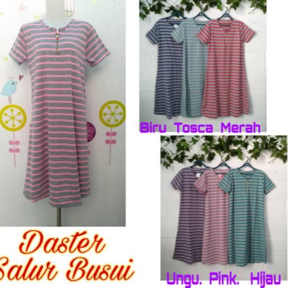 WMC Daster Salur Polos Busui Friendly / Daster Bukaan Depan .