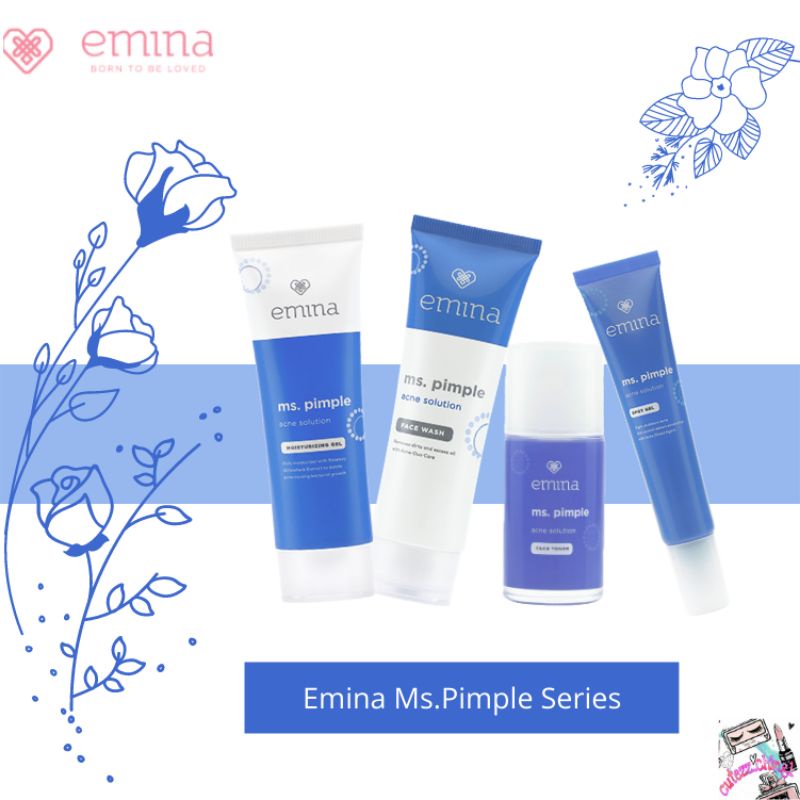 ☃️Cutezz_Ching1☃️Emina Ms Pimple Series_Moisturizer Gel_Spot Gel_Face Wash_Face Toner_Sebum Fighter_Calming Gel_Exfoliating Toner_Serum