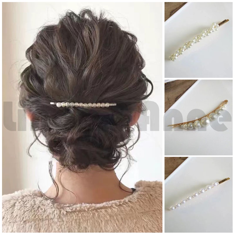 Jepitan Rambut Poni Mutiara /Pearl Hairpin Korean Aksesoris Wanita Import