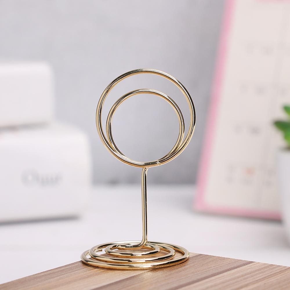 Top 1pc Tempat Kartu Fashion Penjepit Kertas Rose Gold Dekorasi Desktop Foto Klip