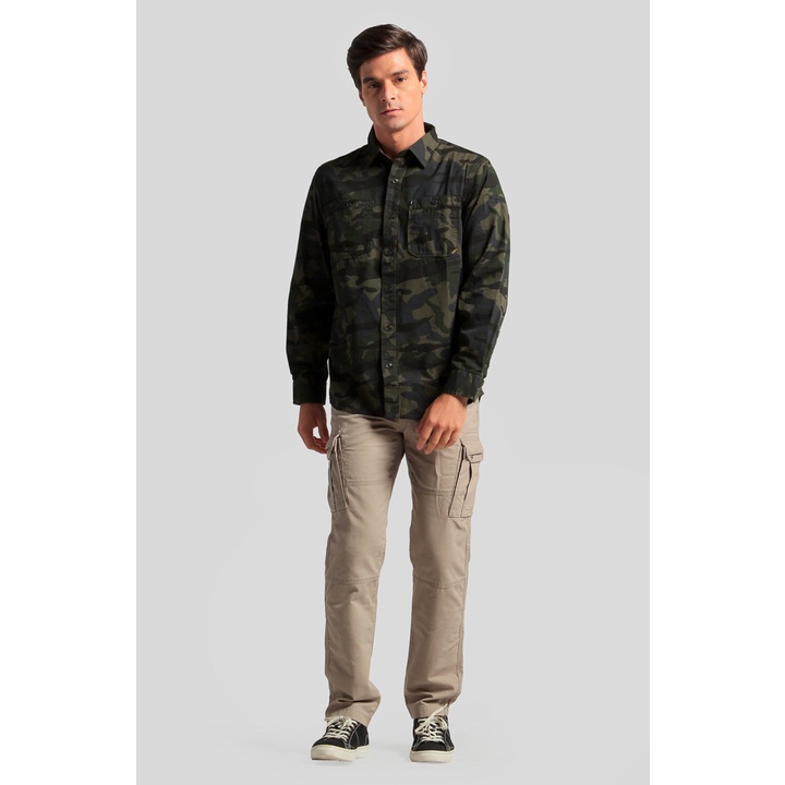 Kemeja Lengan Panjang Asli MGee 3451C Echo 002 Green