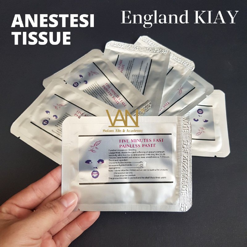 ANESTESI TISSUE BIBIR ENGLAND KIAY / ANESTESI SULAM BIBIR TISSUE (SATUAN)