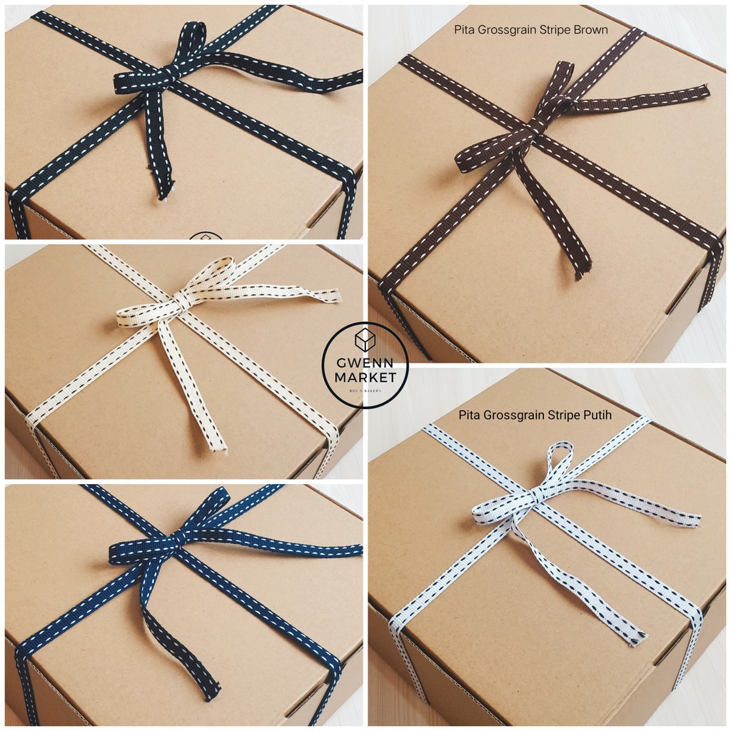 

Tali pita Grossgrain stripe harga per 16meter (1roll) Pita garis strip list pita box pita kado