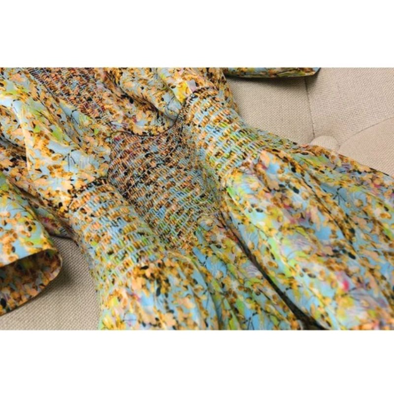 MDLV ~ 12344# Sydney Asymmetric Tiered Dress Long Dress Flower Layer Dress Korea Look Fashion import