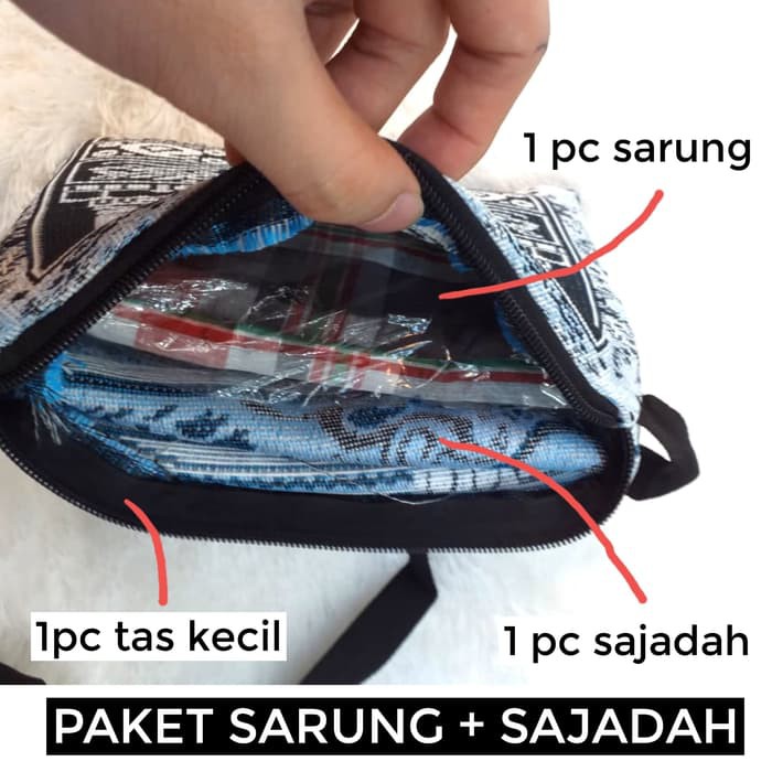 sajadah tas plus sarung standard dewasa/bahan berkualitas dan bisa bayar ditempat/COD