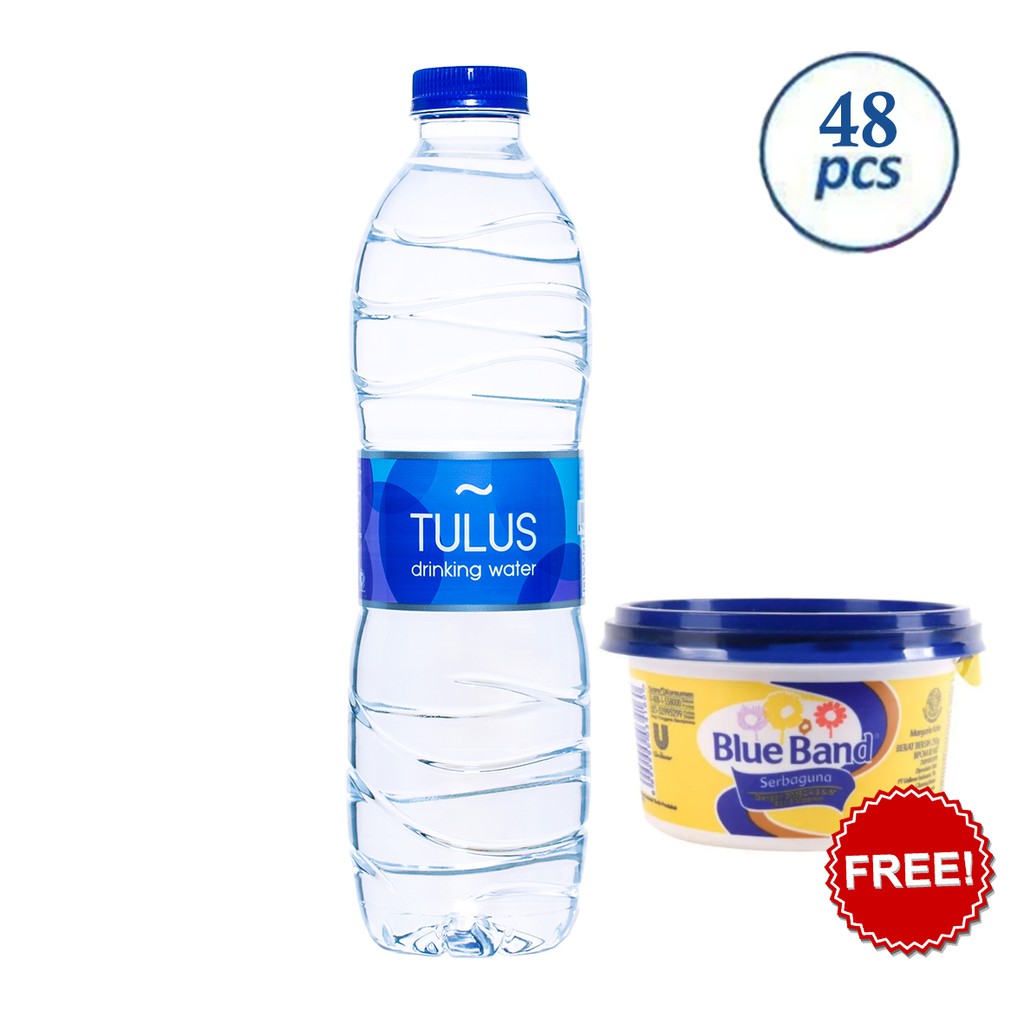 

TULUS WATER - Air Mineral 600ml 2 Karton Gratis Blue Band Tube 150gr