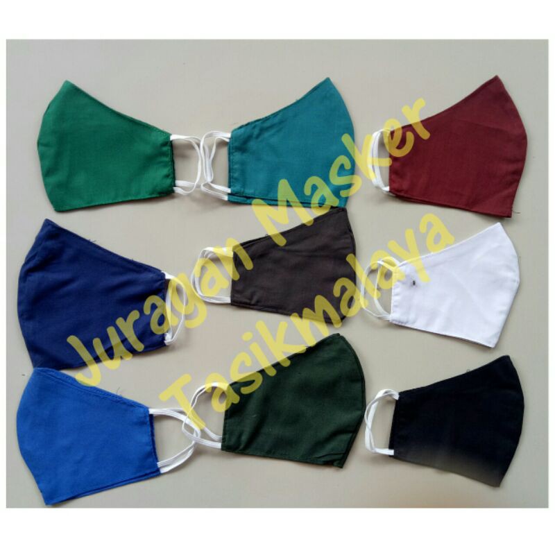 Masker Kain Katun Putih Polos Dewasa 2 Lapis 2 Layer 2 Ply Earloop, Makser Kain Motor Anti Debu9