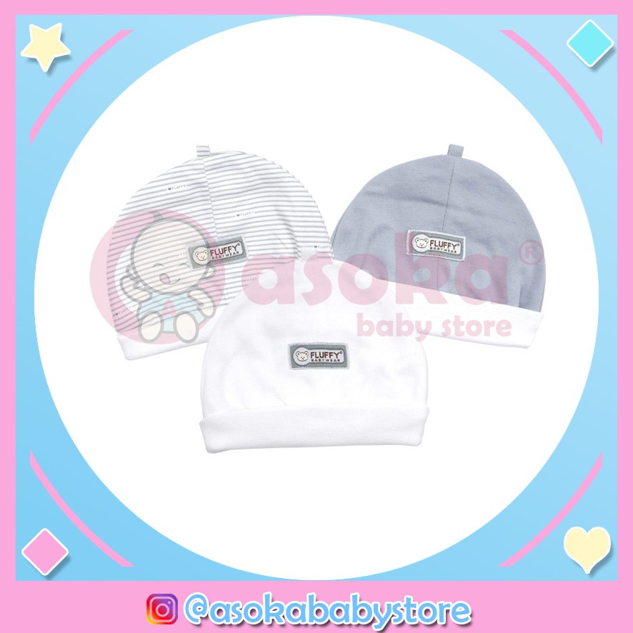 Fluffy Topi Emen Abu TPE Newborn 0 - 3 Bulan ASOKA