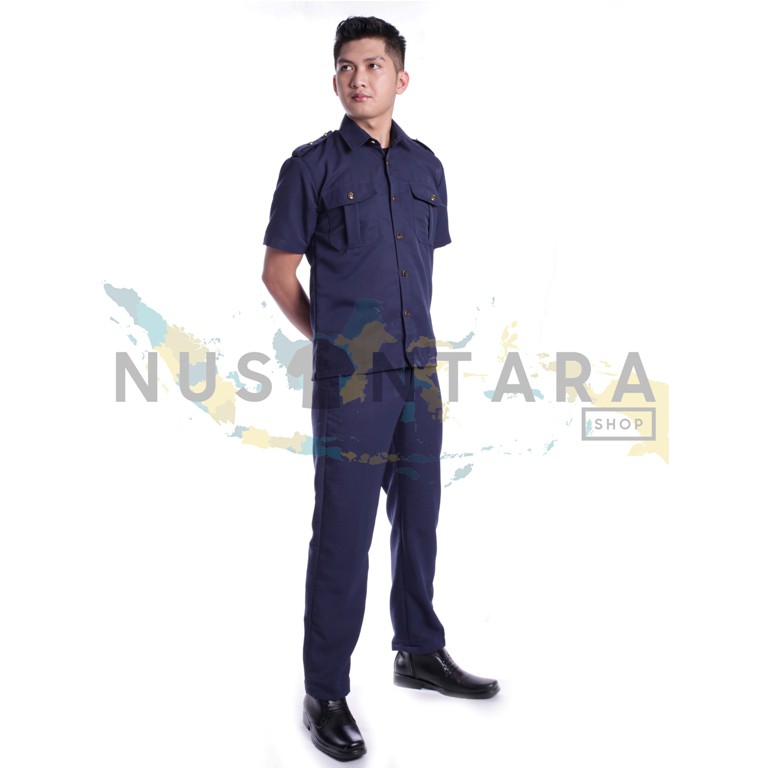 Seragam Safari Security HITAM COKLAT NAVY Terbaru Lengan Pendek Baju Safari Satpam Bodyguard Supir