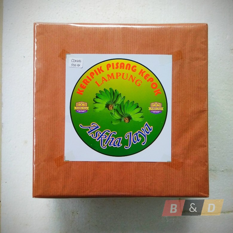 

ASKHA JAYA. Keripik Pisang Khas Lampung Kemasan Kotak Netto 500 Gram.