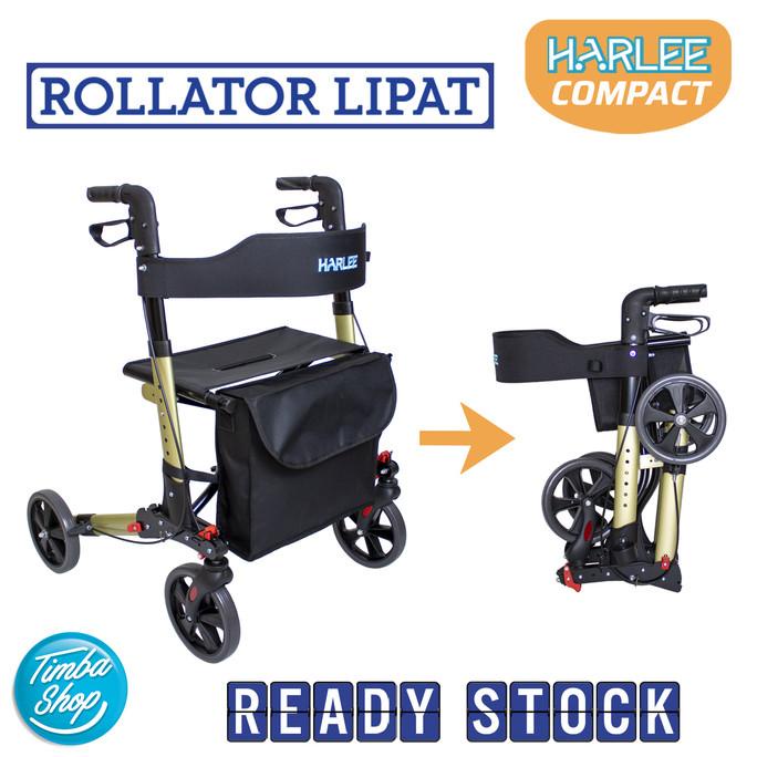 Harlee Compact Rollator - Alat bantu jalan - Walker beroda roda 4