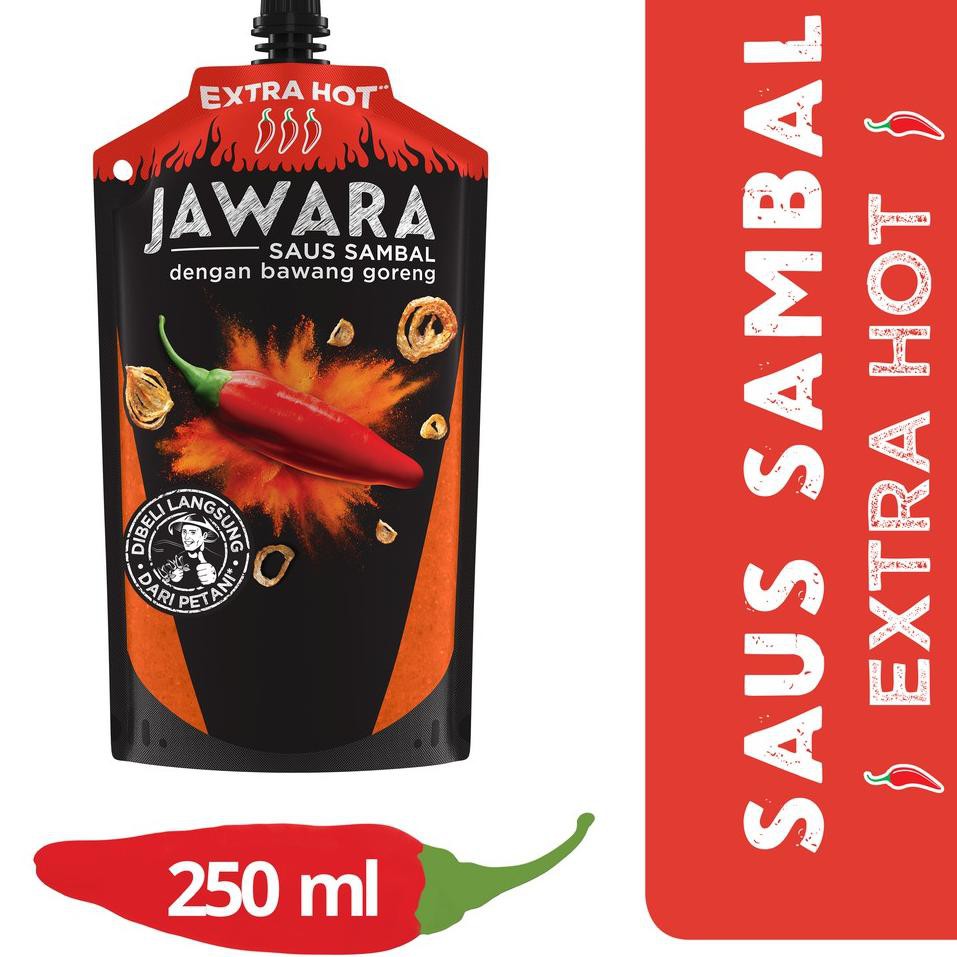 

BUKAN KALENG KALENG!!!! Jawara Saus Sambal Bawang Goreng Extra Hot Pouch 250Ml