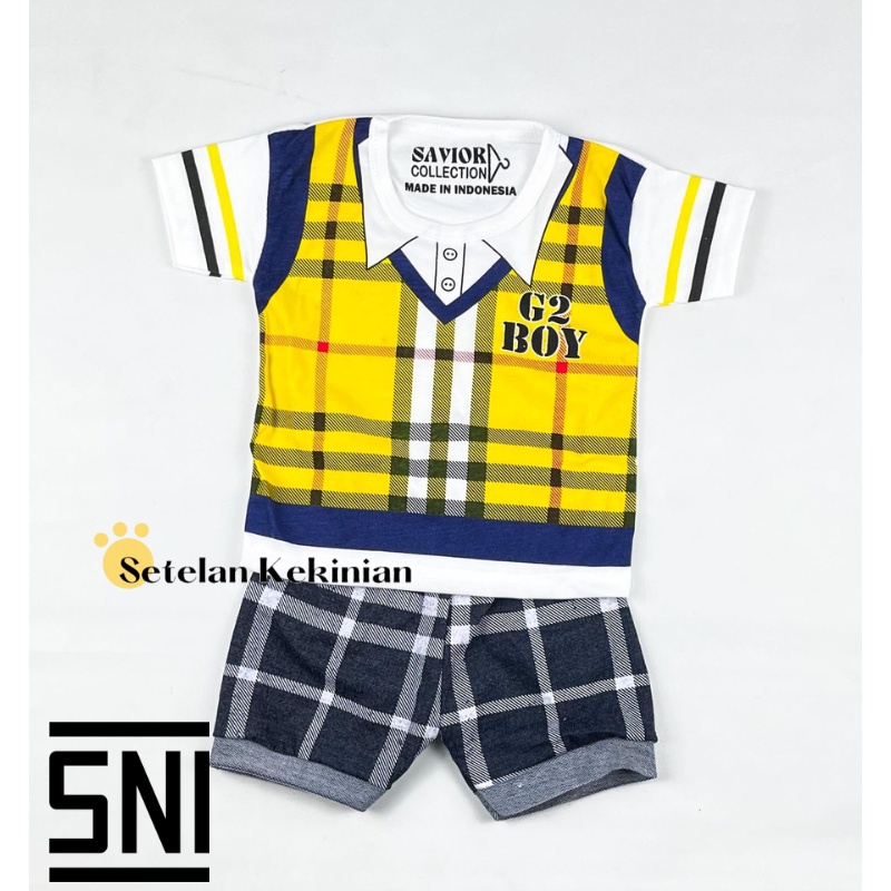 Set Baby Boy 0-12bln Rompi Kerah Tartan Tuxedo Vest Bayi Setelan Anak Laki Laki Murah Keren Lucu