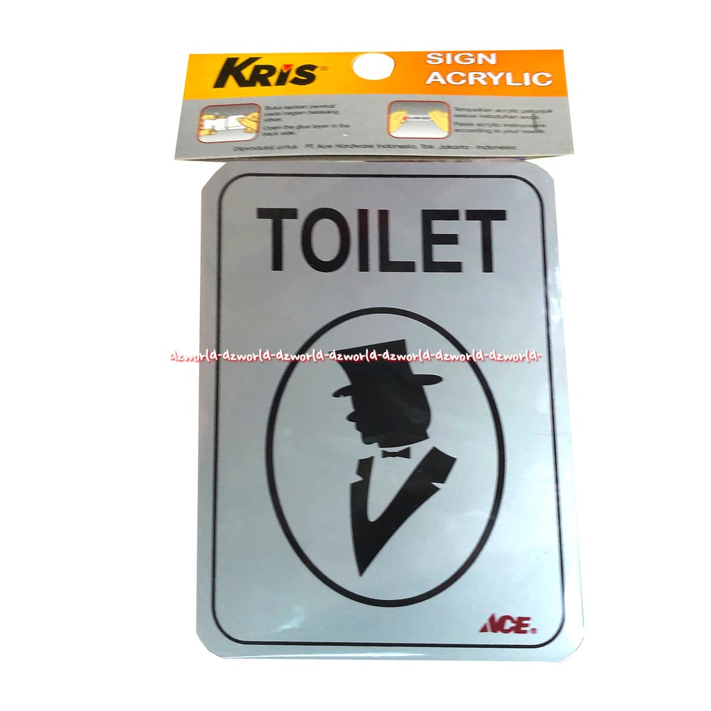 Kris Sign Acrylic Stiker Toilet WC Kamar Mandi Sticker Tanda Toilet Untuk Pria Dan Wanita Krisbow Ace