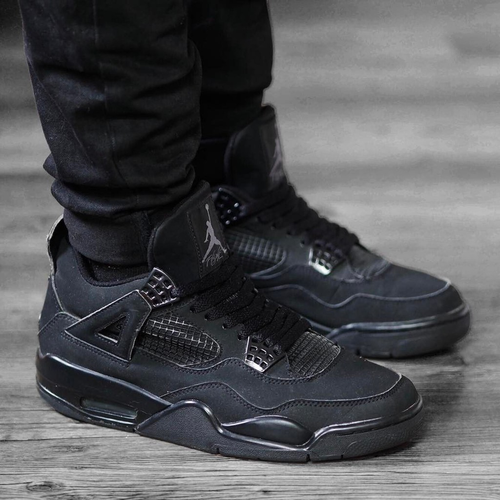 all black retro 4 black cat