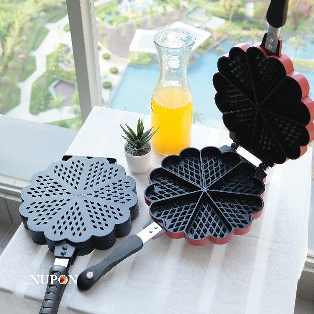 Cetakan Waffle hati bahan teflon - waffle maker NUPON -Cetakan waffle Croffle