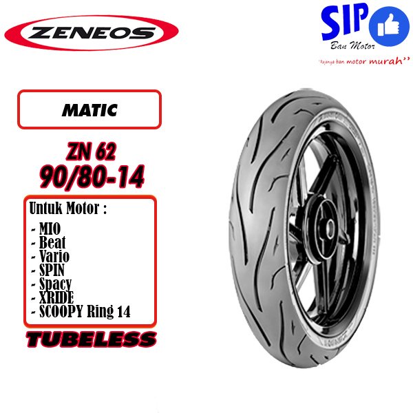 Ban motor matic Zeneos ZN62 90 80 14 tubeless beat mio vario