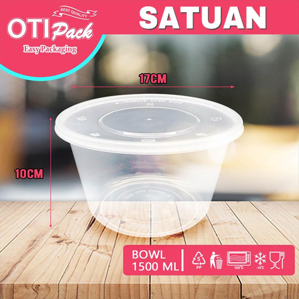 Thinwall Satuan/Thinwall Bulat Mangkuk 1500ml Thinwall Otipack Mangkok OTBS1500