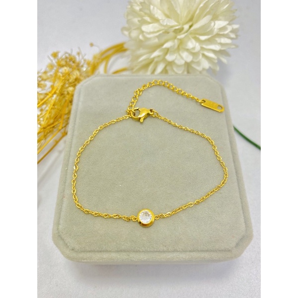 gelang titanium rantai mata satu