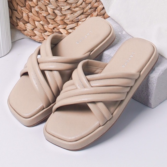 LAPEPA YUK - Sandal Wanita Wedges SHENNA Sendal Cewek Platform Kondangan Hak Tinggi 3cm Model Silang 3 Size 36 37 38 39 40 Pergi Jalan Casual Santai Rumah Slop Warna SMOKE Coksu Soft Selop Premium Original Kekinian Terbaru Shoes ORI Mall Official Store