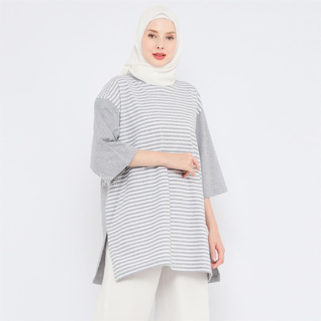 Atasan Wanita Kaos Oversize Wanita Busui Friendly Oversized Jumbo Lengan 7/8 LD 130 Basic Premium