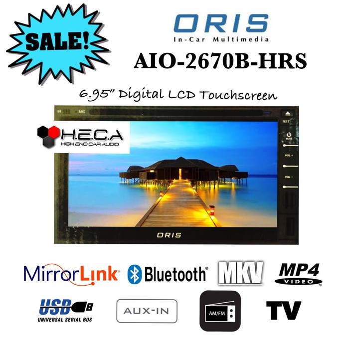 DOUBLE DIN HEAD UNIT ORIS-2670B-HRS UA F-55 MOBIL FORTUNER