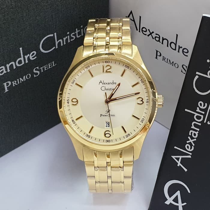 JAM TANGAN PRIA ALEXANDRE CHRISTIE AC 1010 / AC1010 PRIA FULL GOLD ORIGINAL