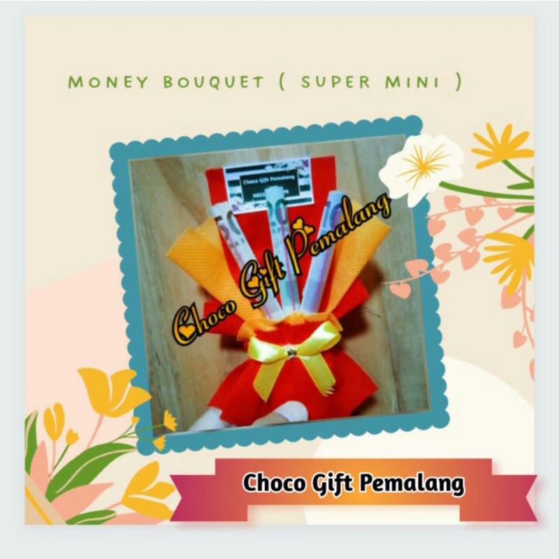 Money Bouquet Super Mini Kerangka Buket Uang Kosongan Bucket Amplop Angpao Lebaran THR Kado Hadiah Unik Special Gift