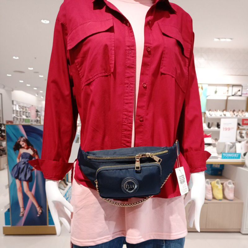 Terbaru Waist Bag ELLE 41260 Original Counter Store Tas Wanita Fashion Pinggang Parasut Ringan