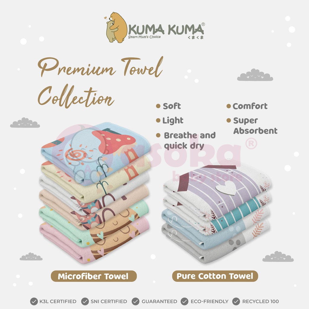 Kuma-Kuma Handuk Microfiber Towel 70 x 140cm ASOKA