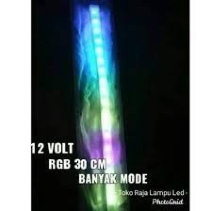 LAMPU AURORA ALIS KOLONG RGB RUNNING GEPENG PANJANG 30CM &amp; 60CM 12V DC UNIVERSAL