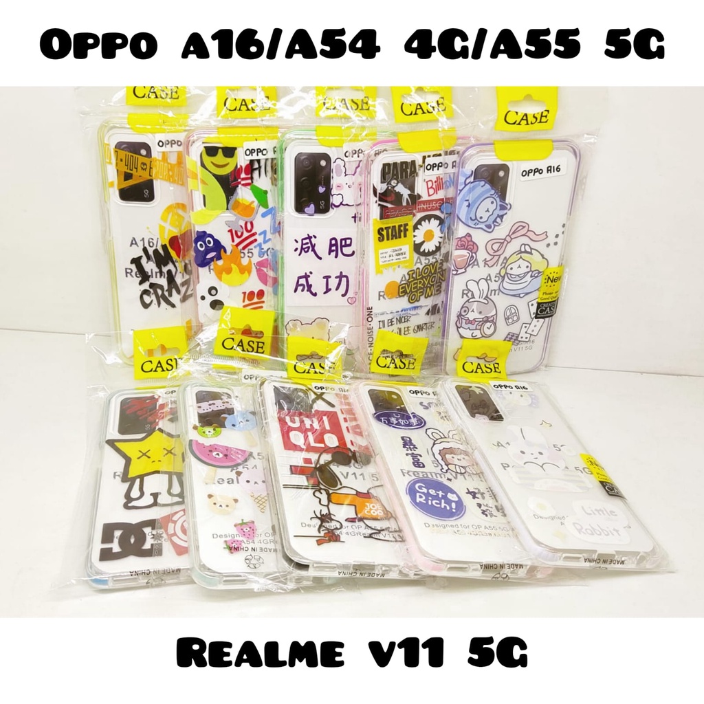 Case Aesthetic Motif List Color Oppo A16 A54 4G A55 5G A1K Realme V11 5G C2 Clear