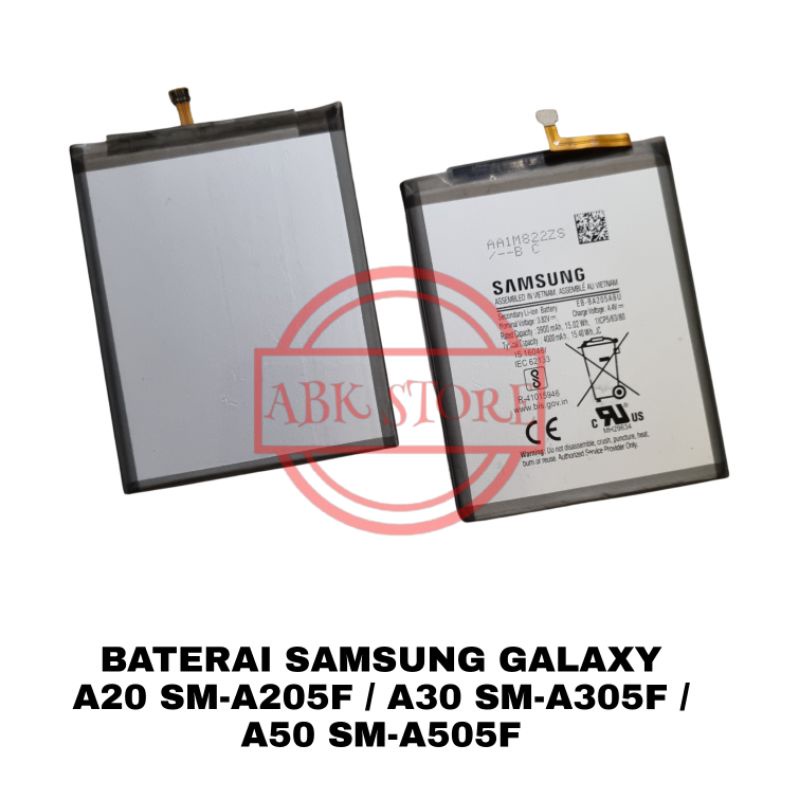 BATERAI BATTERY SAMSUNG GALAXY A20 SM-A205 / A30 SM-A305F / A50 SM-A505F ORIGINAL