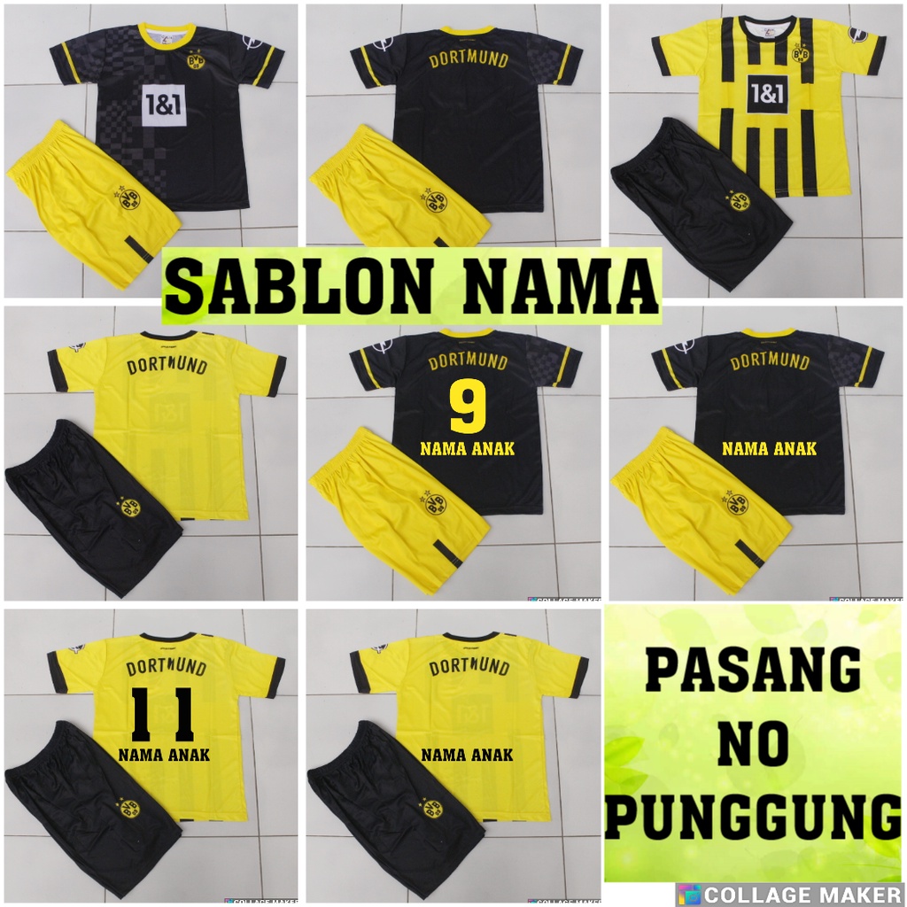 jersey bola anak dordmound printing size 10-20