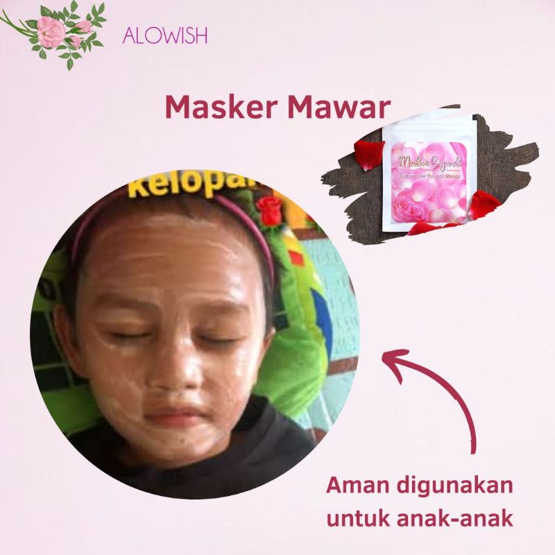 alowish Air mawar sulingan petani asli atau masker alowish