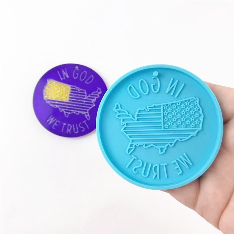 Cetakan Resin Epoksi Bentuk Peta Amerika Aksen Glitter Bahan Silikon Untuk Dekorasi Gantungan Kunci
