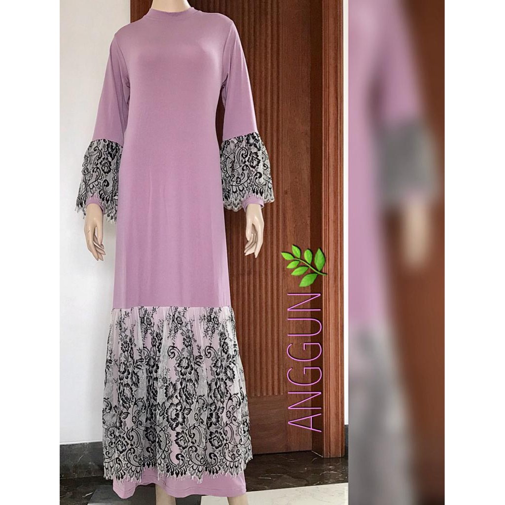 Gamis Jersey Brokat Lace Tulle Paris Premium