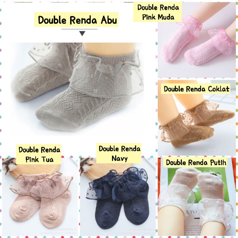 Kaos Kaki Anak Polkadot / Kaos Kaki Renda Bayi Anak / Kaos Kaki Pendek Anak / Kaos Kaki Pita Anak / Kaos Kaki Renda Bayi Perempuan Baby Girl Socks Kaos Kaki Newborn Kaos Kaki Bayi Baru Lahir