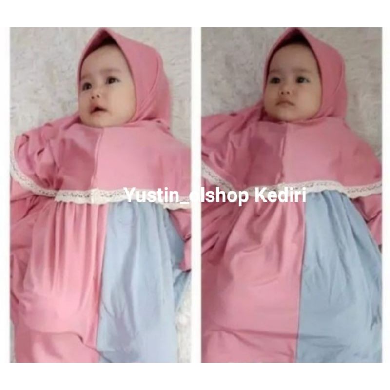 Gamis bayi kombinasi usia 0-12 bulan bahan semi spandex / bahan adem / murah