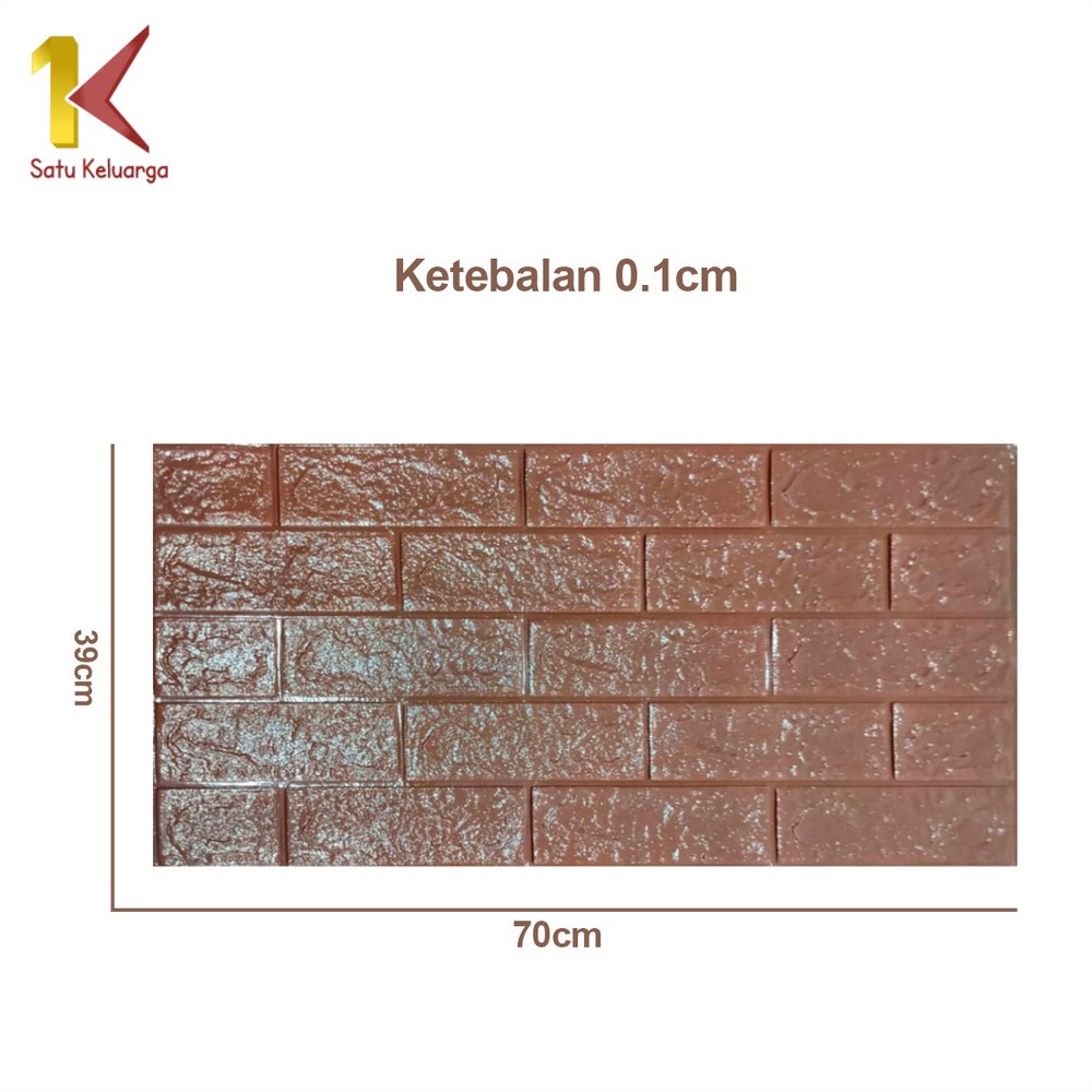 Satu Keluarga Walpaper Stiker Dinding Dekorasi Kamar C206 Wallpaper Dinding Foam 3D Kecil Motif Batu Bata-5