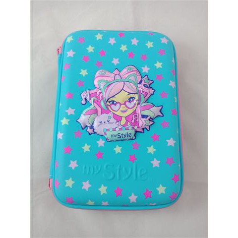 

My Style TM 2233 Music Girl Single Hardtop Pencil Case (Blue)