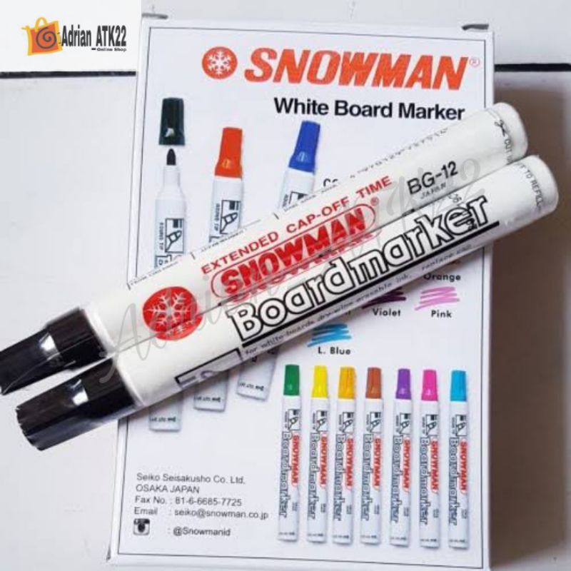 

Spidol Snowman Whiteboard//Tipe BG-12 Per PCS