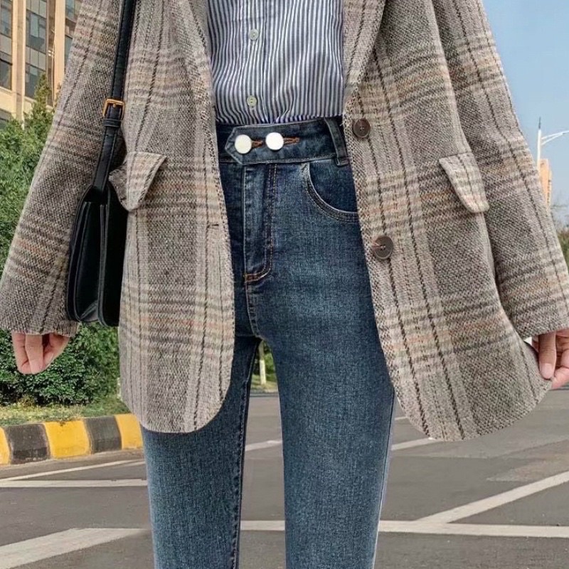 JEANS HW SKINNY PANTS IMPORT DENIM CELANA PANJANG STRECH HIGHWAIST WANITA MX887