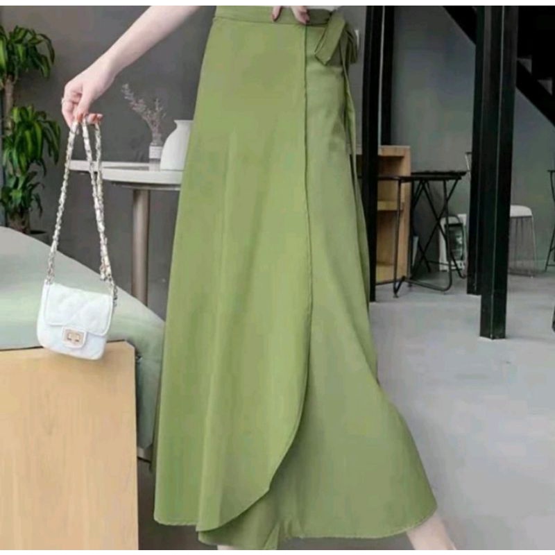 ROK STRAP ROK TALI SHAKILA ROK KOREA TALI STYLE ROK WANITA BAHAN SHAKILA STREAT ALL SIZE FIT TO XL BAWAHAN PANJANG KOREA LONG SKIRT STRAP POLOS-3