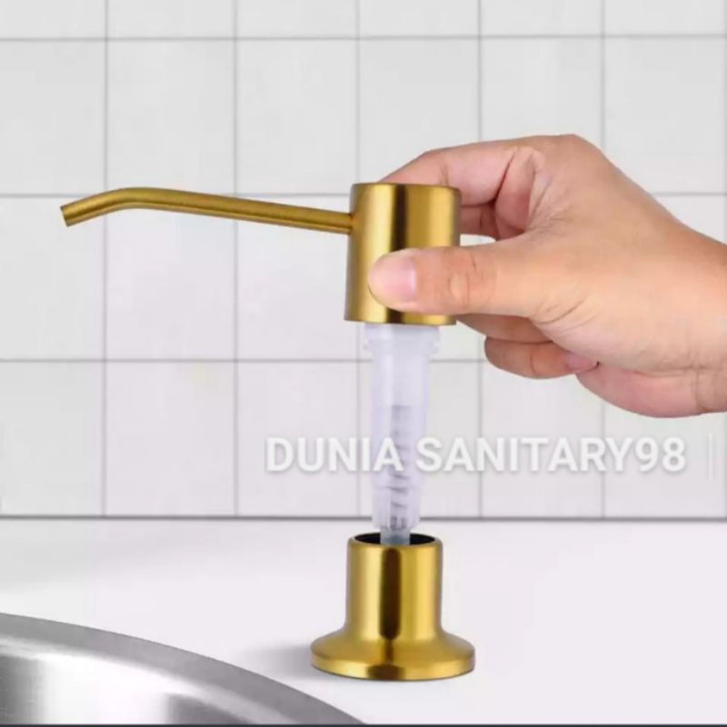 Soap Dispenser Wastafel Bak cuci piring Tempat sabun Tanam GOLD Kitchen Sink